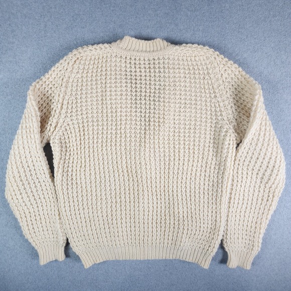 Gaeltarra For Austin Reed Chunky Knit Cardigan Button Men Size 40 Ivory New Wool - Picture 7 of 12